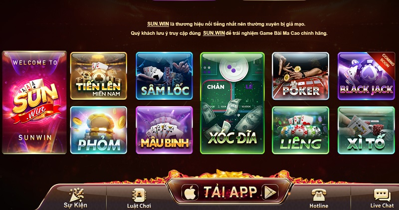 Tổng quan cổng game sunwin